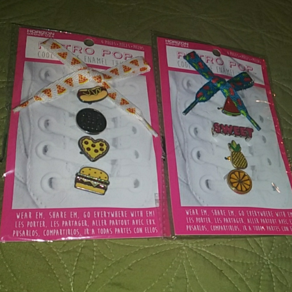 Retro Pop Shoe Laces with Charms
